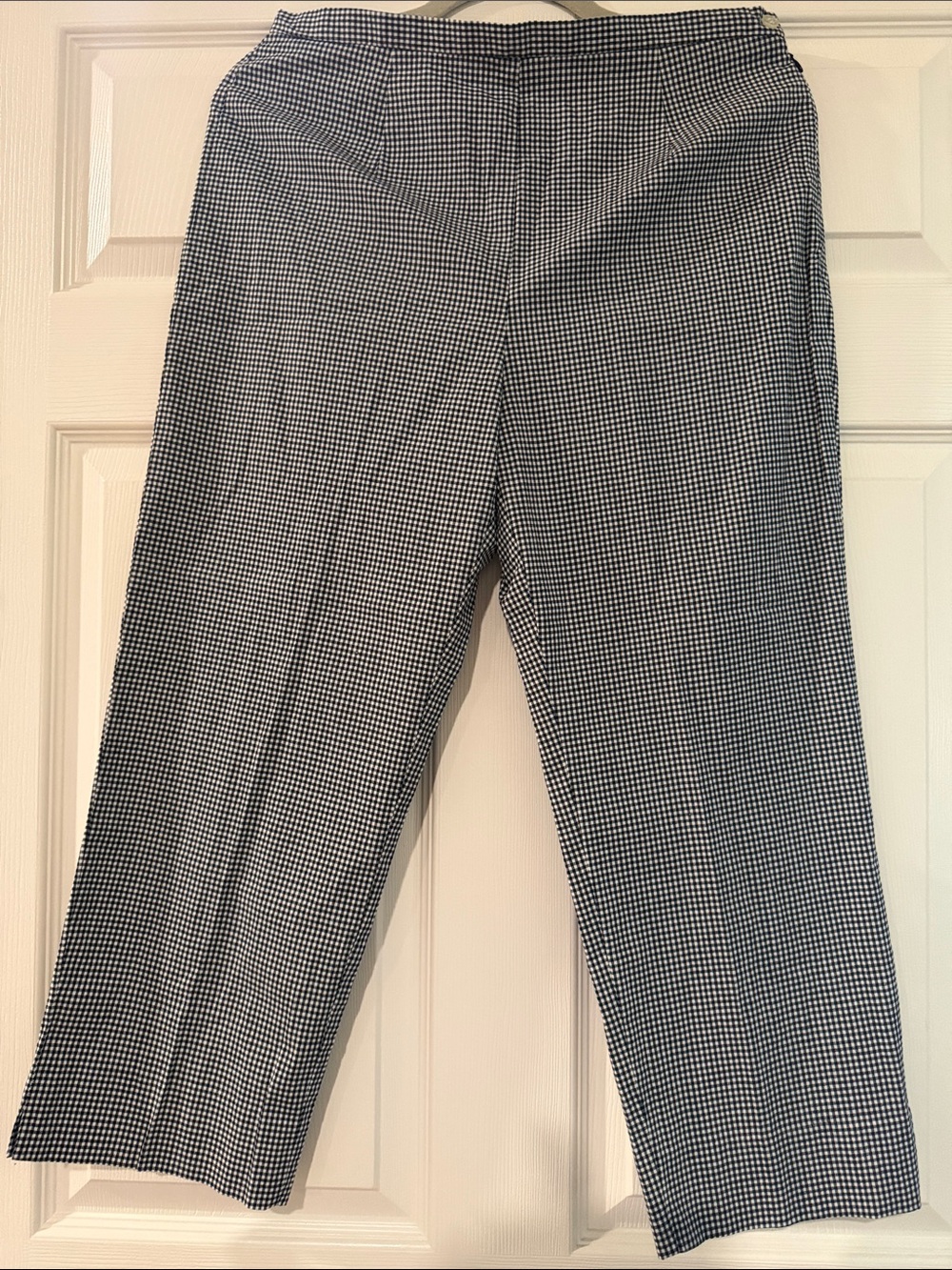 Black & White Gingham Slim Capri Pants